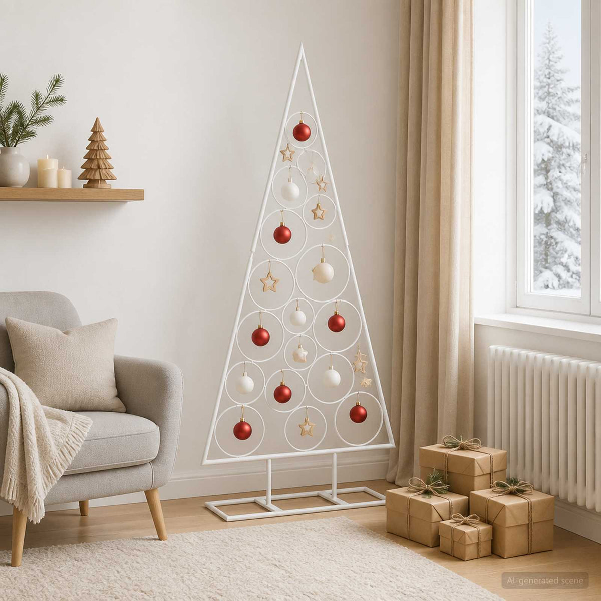 Metalinis Kalėdų medis KUOPIO 125 cm Plienas Balta