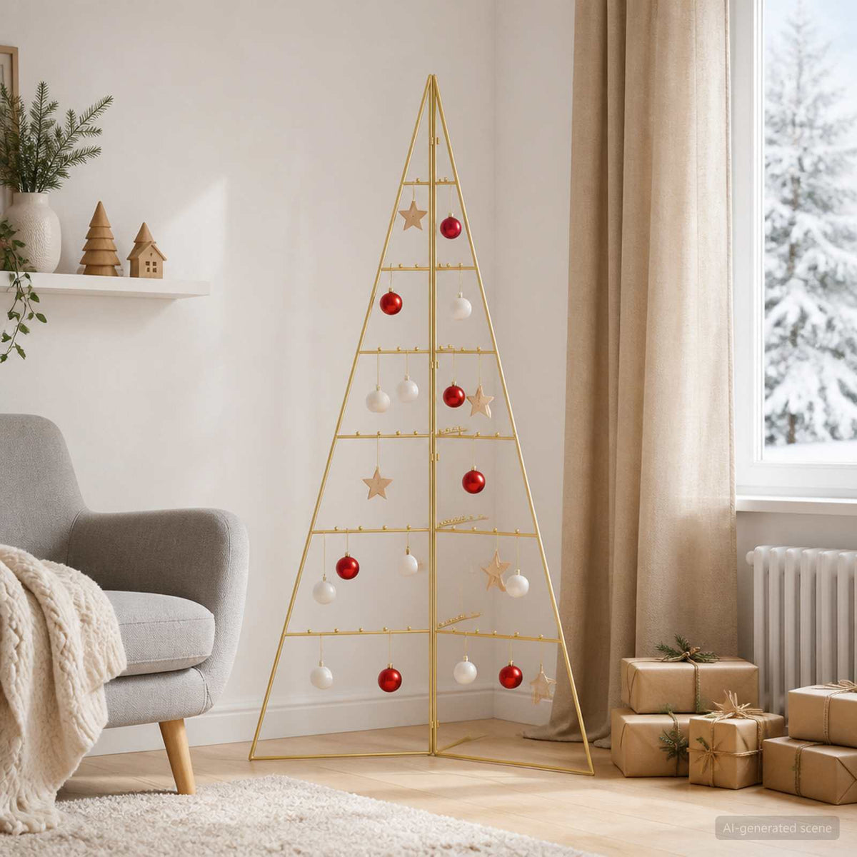 Metalinis Kalėdų medis KUOPIO 140 cm Plienas Auksinė