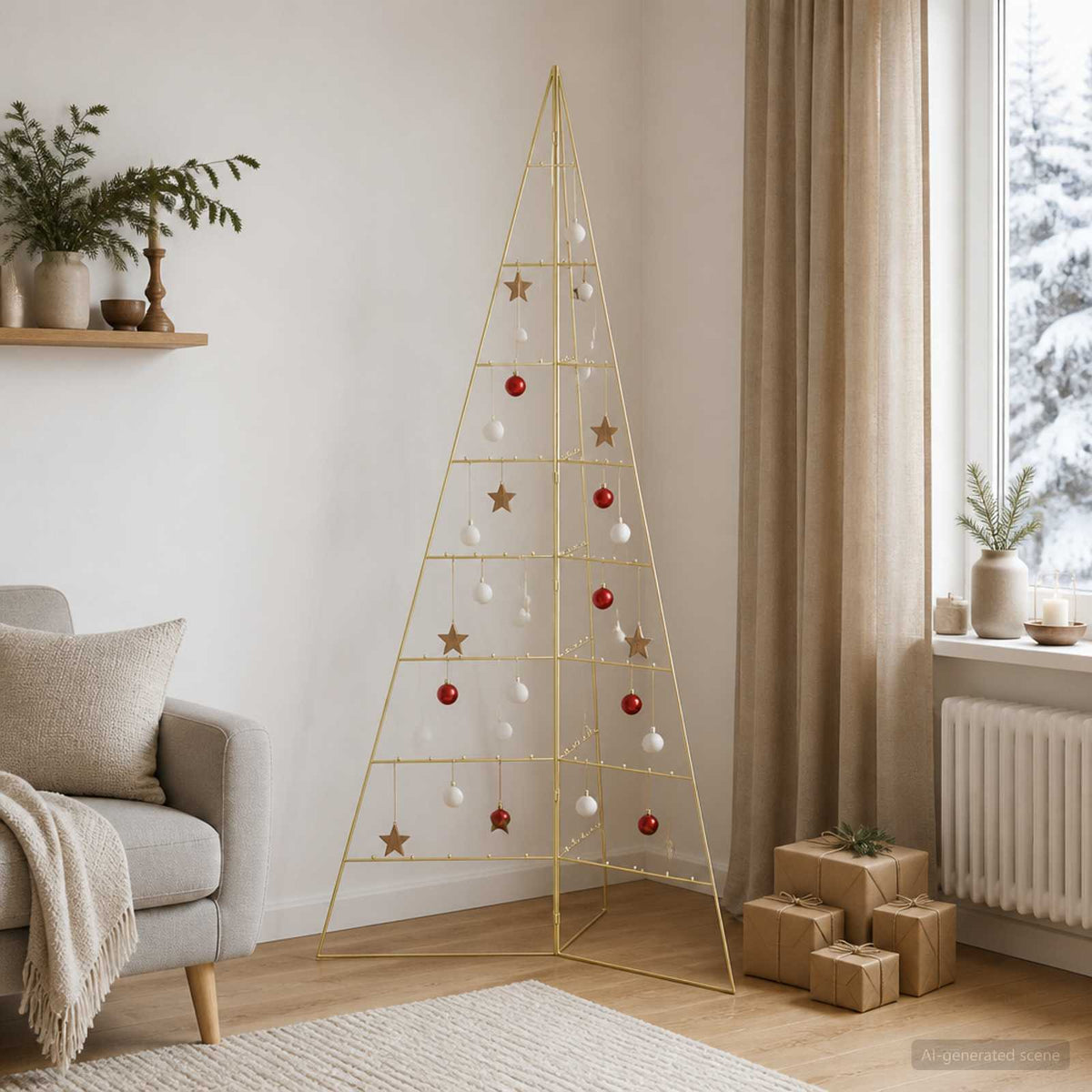 Metalinis Kalėdų medis KUOPIO 210 cm Plienas Auksinė