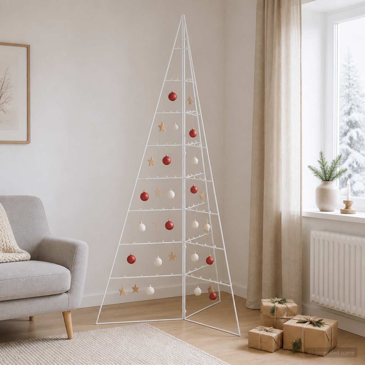 Metalinis Kalėdų medis KUOPIO 180 cm Plienas Balta