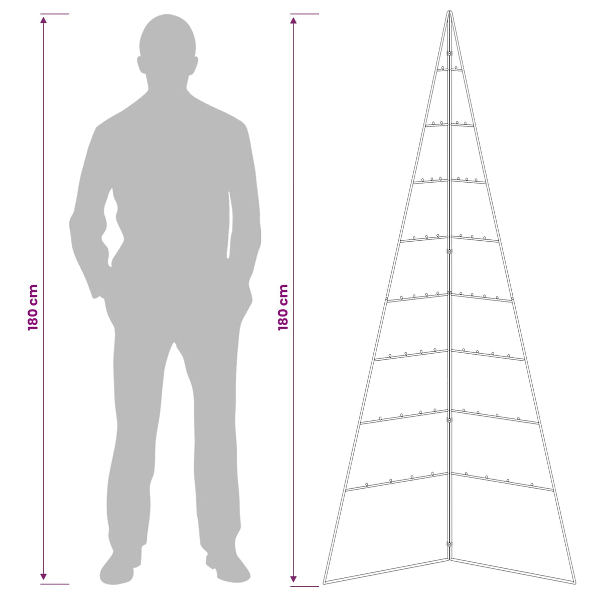 Metalinis Kalėdų medis KUOPIO 180 cm Plienas Balta