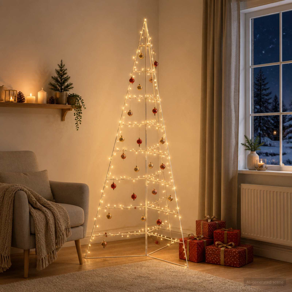 Metalinis Kalėdų medis KUOPIO 210 cm Plienas Balta