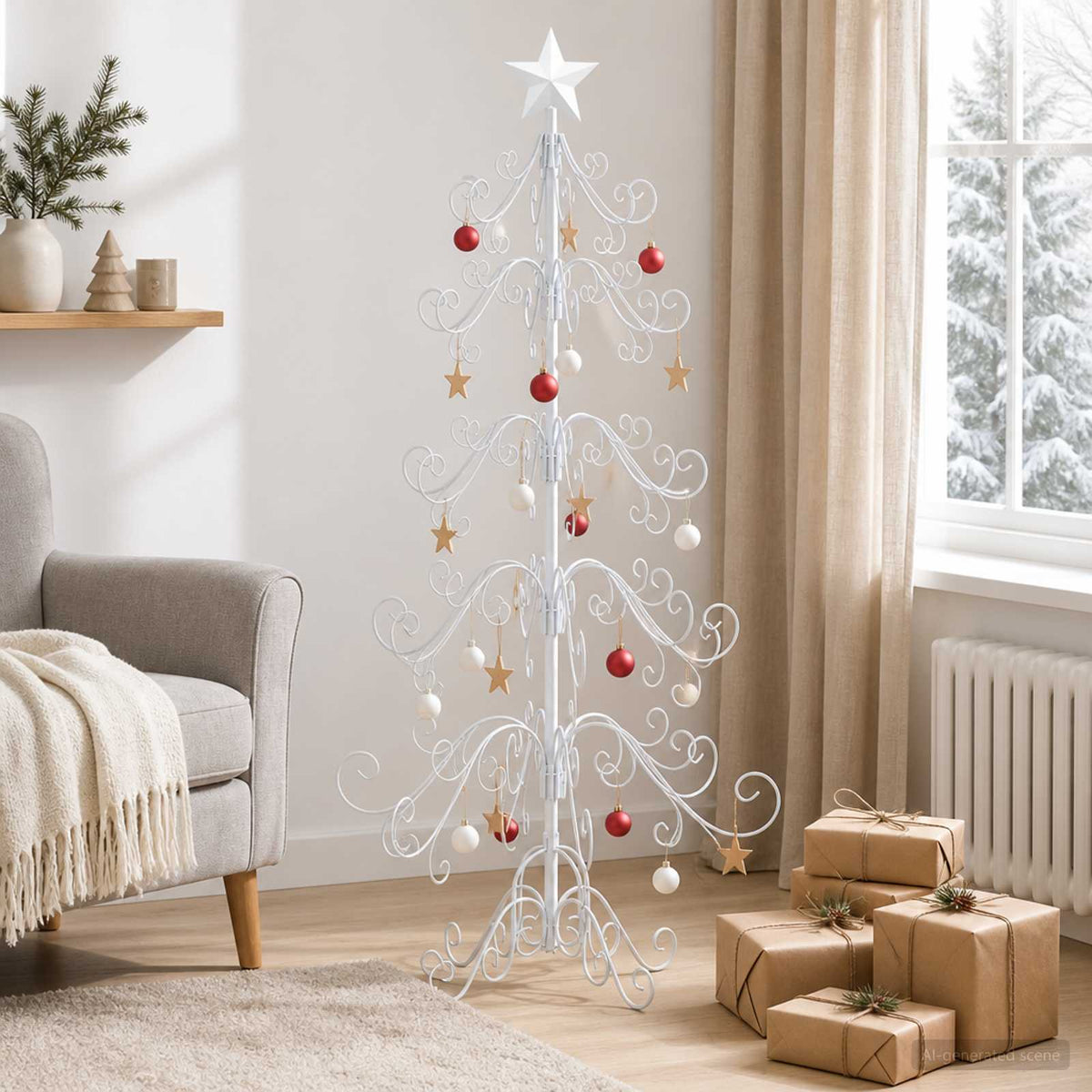 Metalinis Kalėdų medis KUOPIO 150 cm plienas White