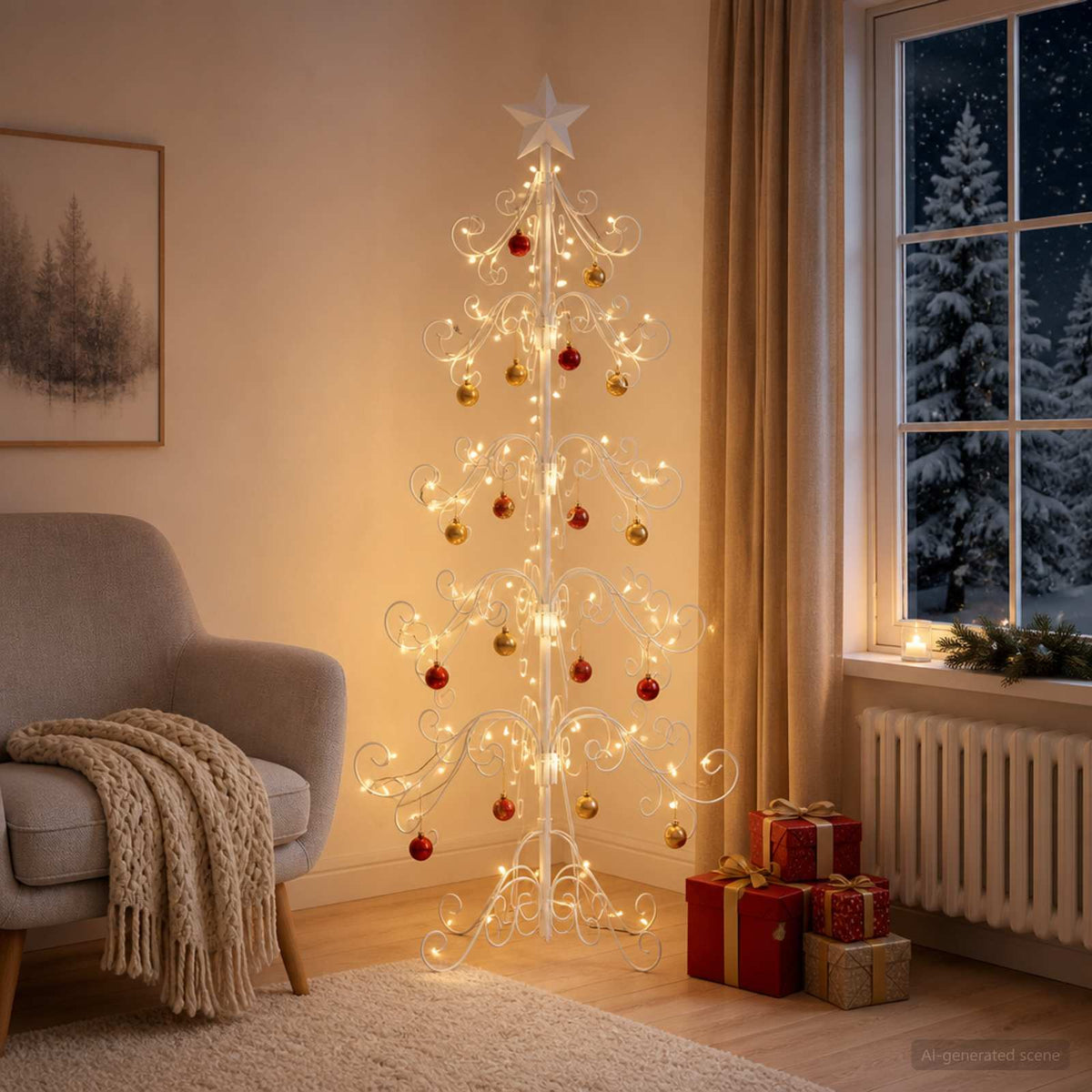 Metalinis Kalėdų medis KUOPIO 150 cm plienas White