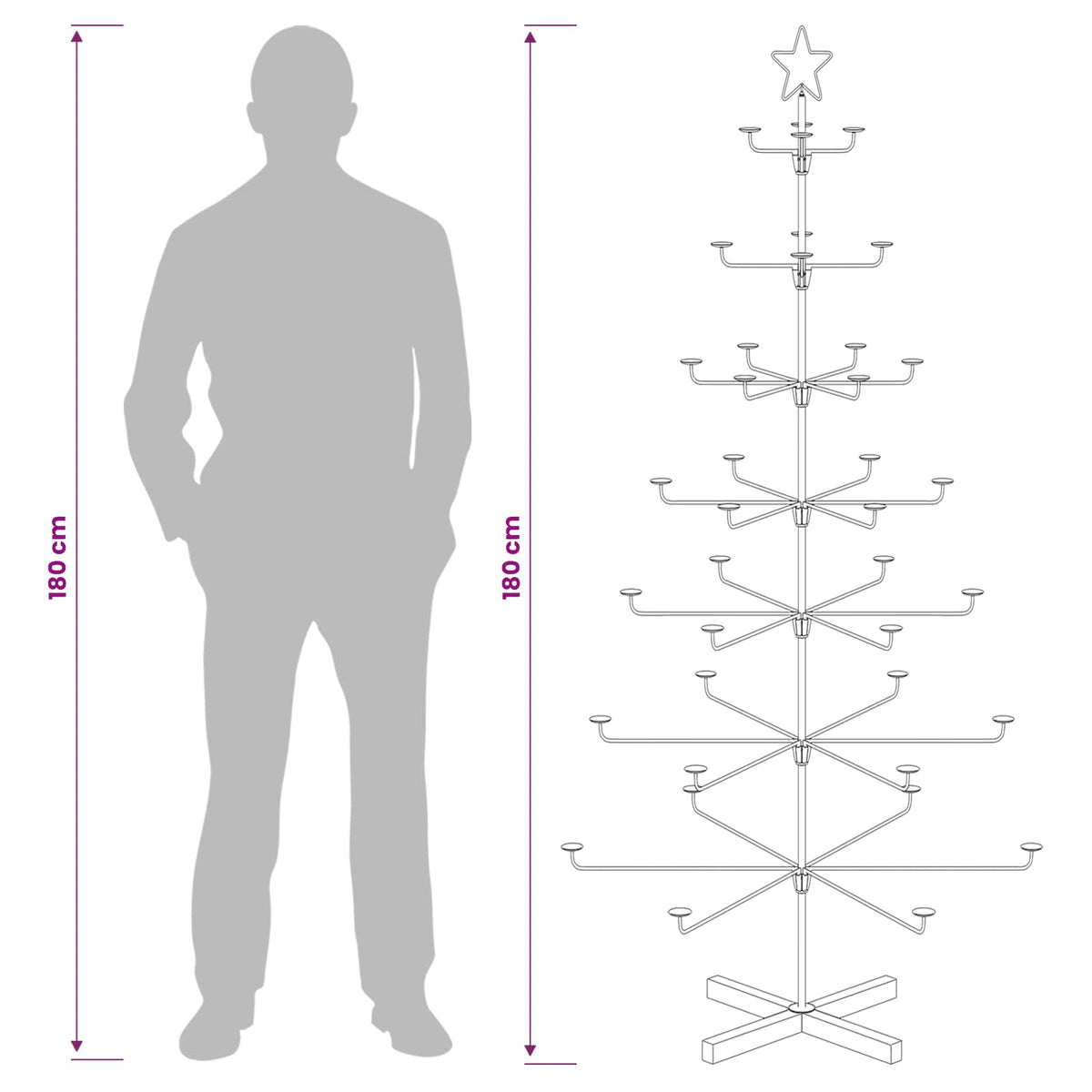 Metalinė Kalėdų medis su laikikliu KUOPIO 180 cm Plienas