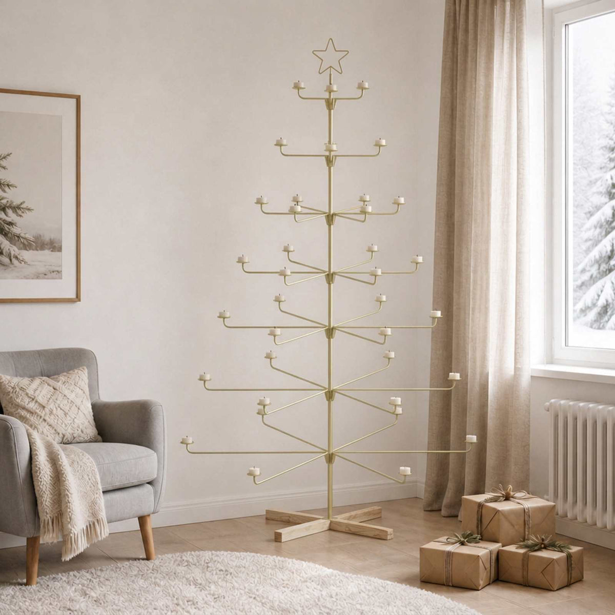 Metalinė Kalėdų medis su laikikliu KUOPIO 210 cm Plienas