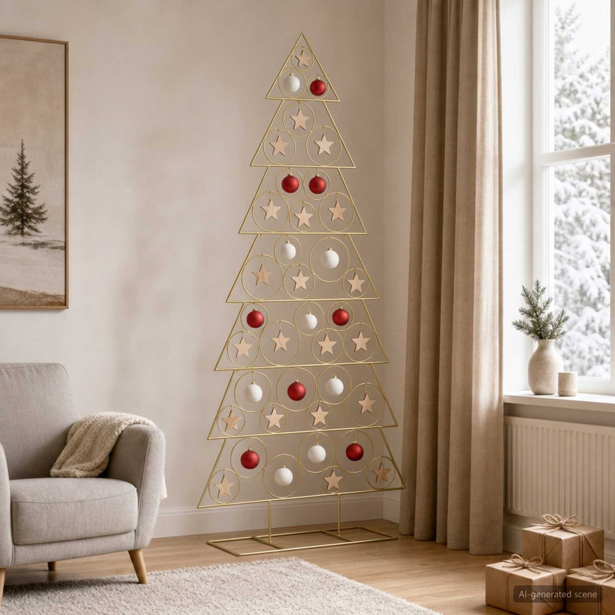 Metalinis Kalėdų medis KUOPIO 210 cm Plienas Auksinė