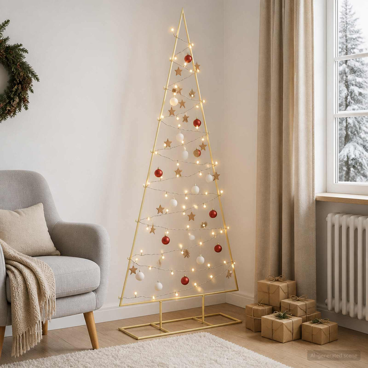 Metalinis Kalėdų medis KUOPIO 150 cm Šilta balta Plienas