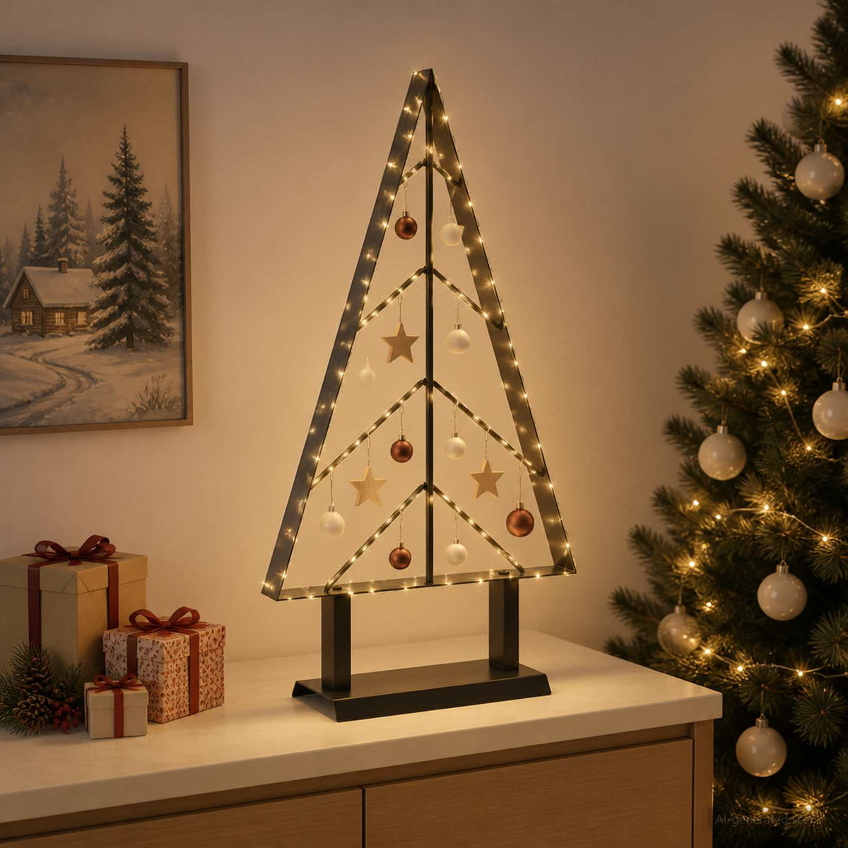 Metalinis Kalėdų medis KUOPIO 60 cm Plienas Juoda