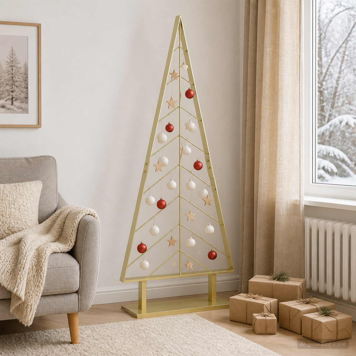 Metalinis Kalėdų medis KUOPIO 125 cm Plienas Auksinė