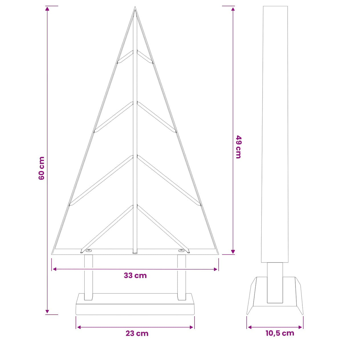 Metalinis Kalėdų medis KUOPIO 60 cm Plienas Balta