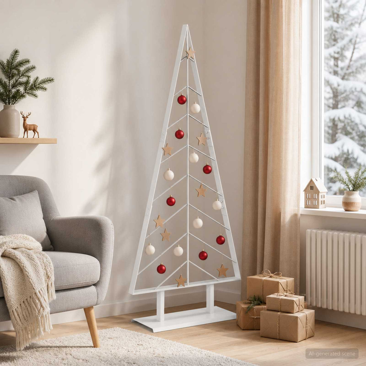 Metalinis Kalėdų medis KUOPIO 150 cm Plienas Balta