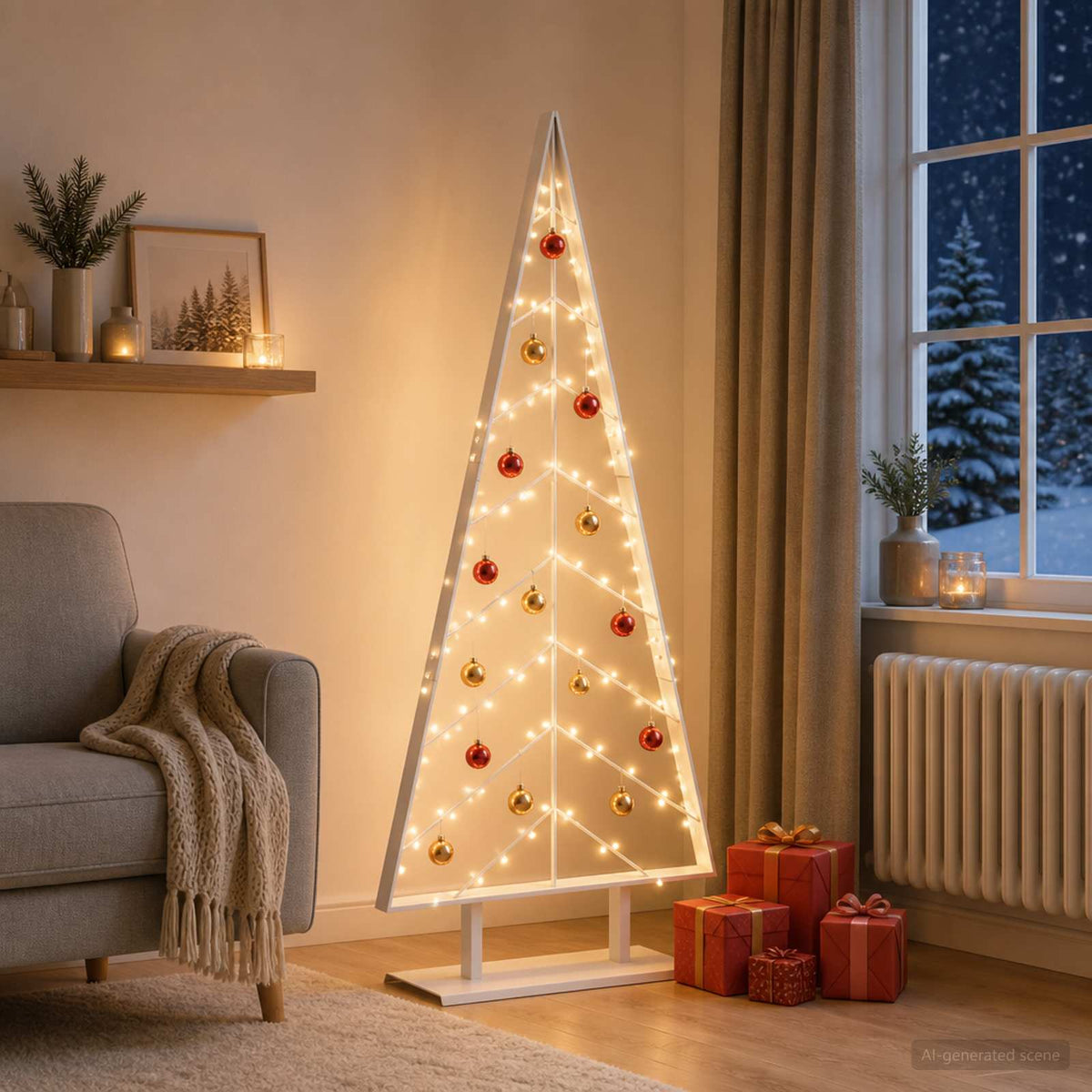 Metalinis Kalėdų medis KUOPIO 150 cm Plienas Balta