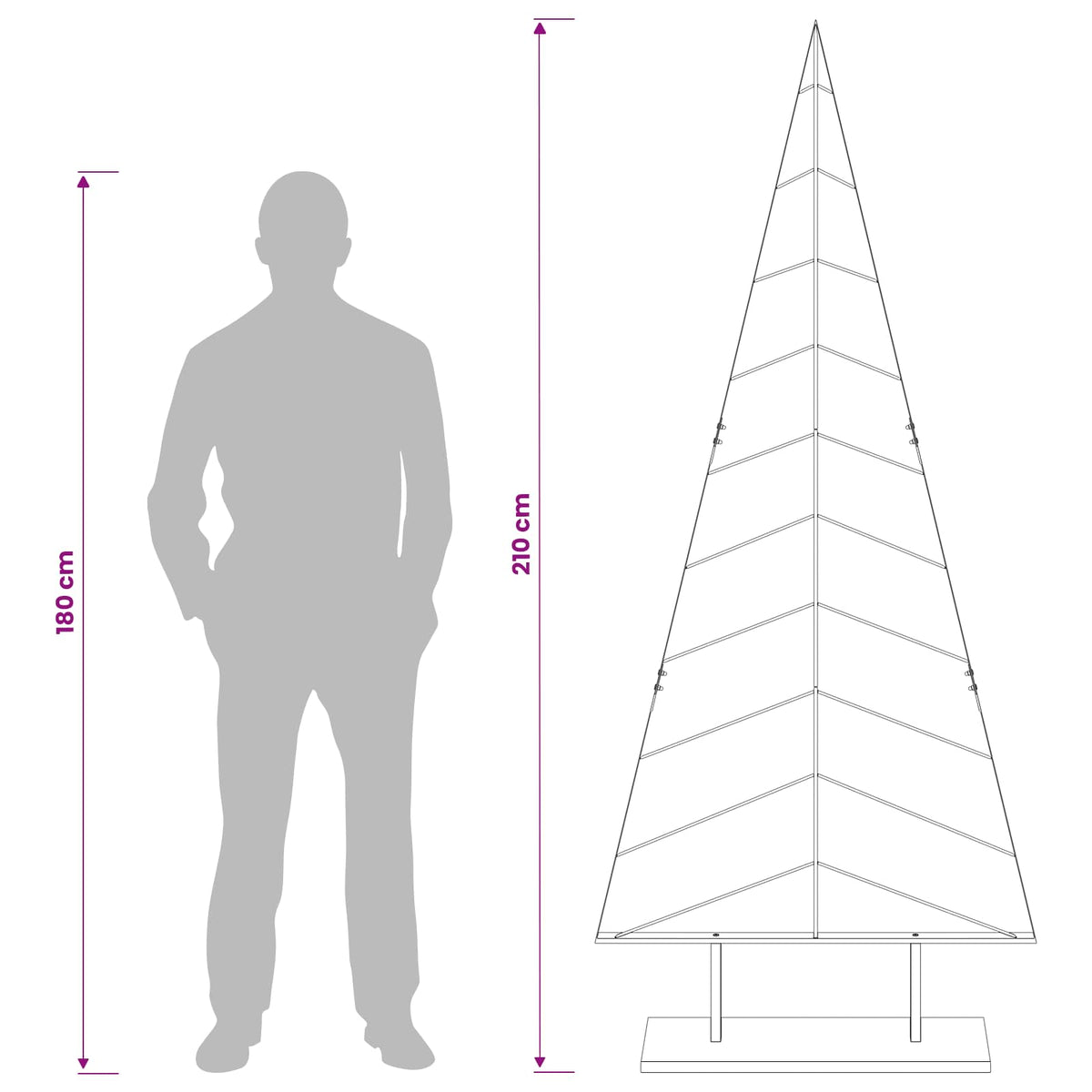Metalinė Kalėdų eglutė su stovu KUOPIO 210 cm Plienas Balta