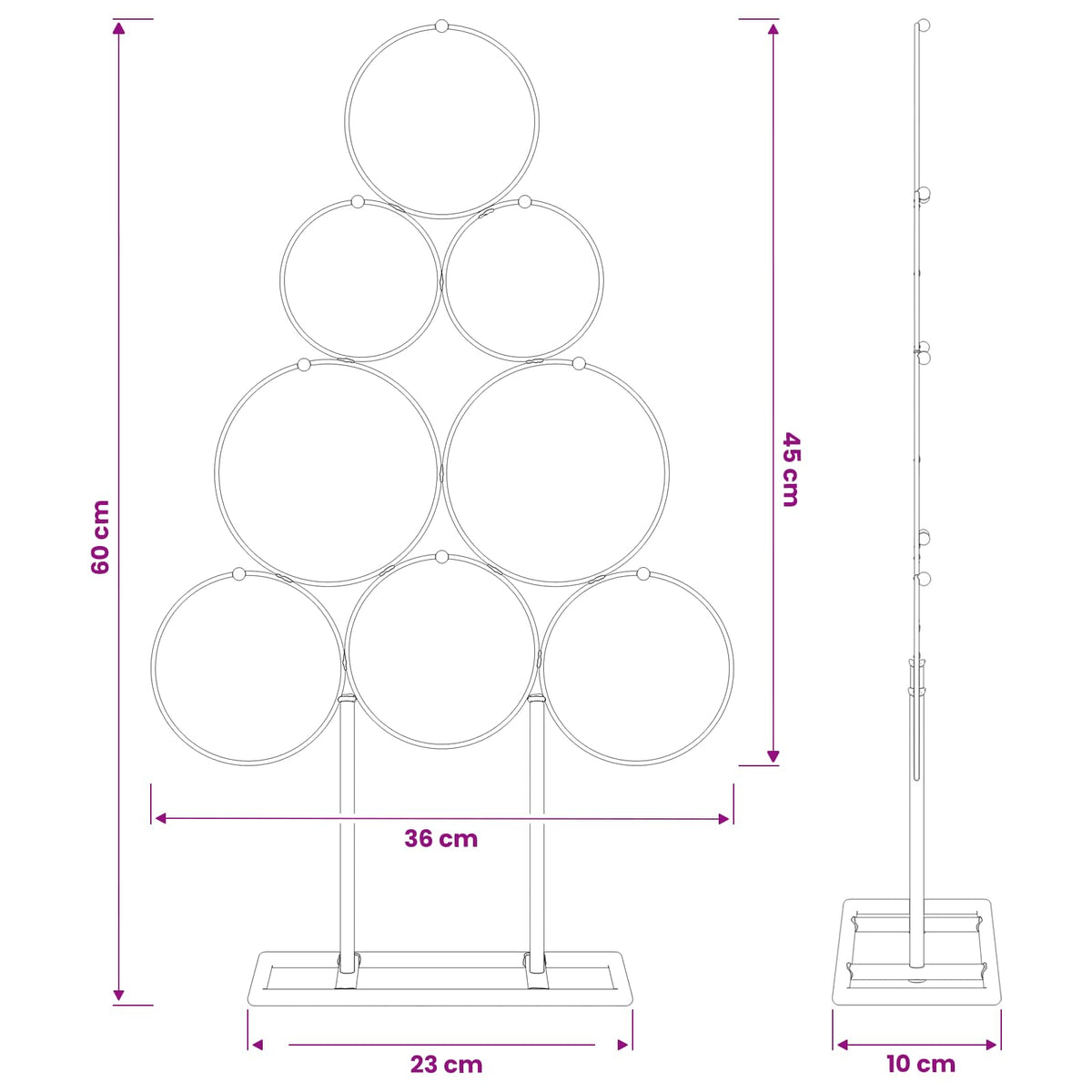 Metalinis Kalėdų medis KUOPIO 60 cm Plienas Juoda
