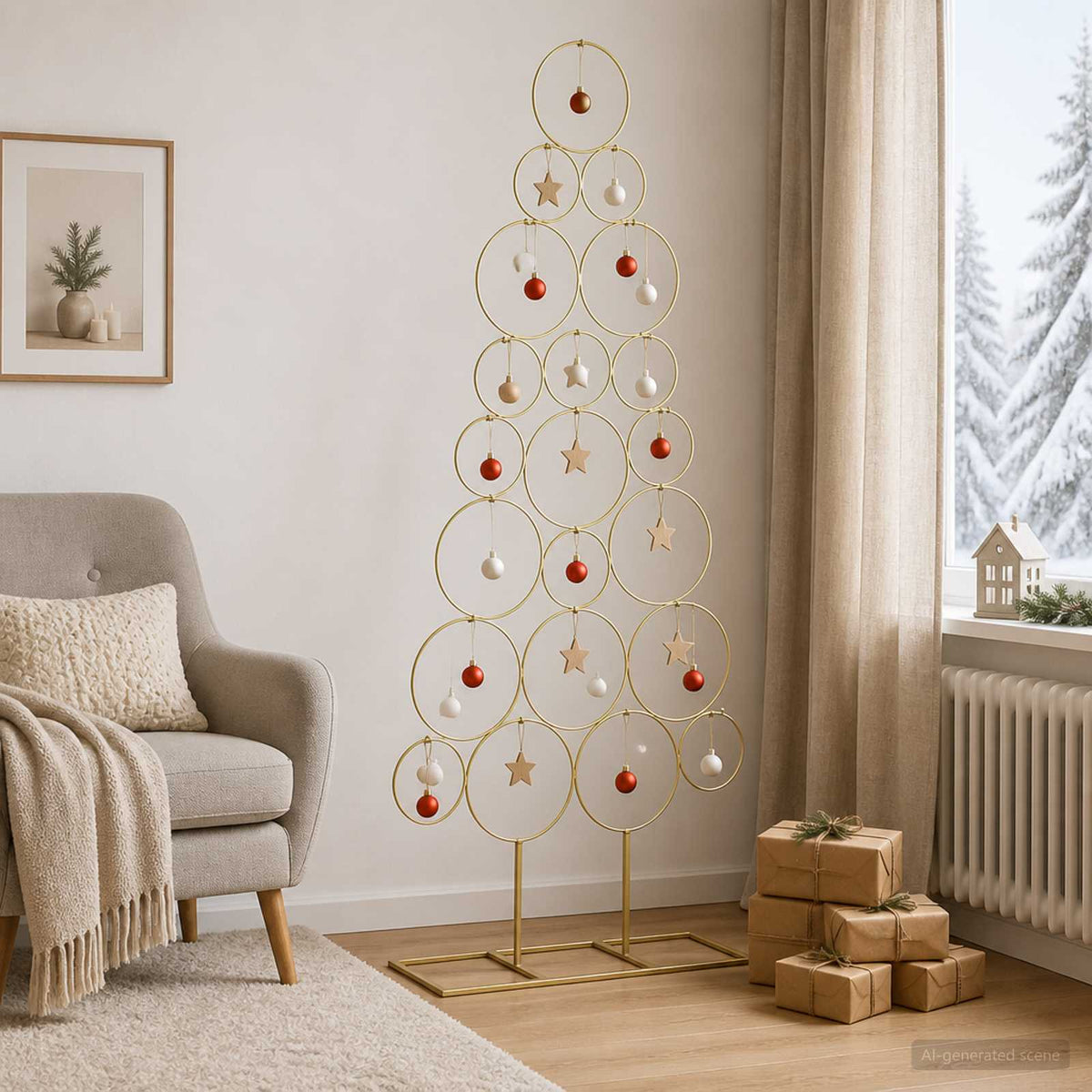 Metalinis Kalėdų medis KUOPIO 125 cm Plienas Auksinė