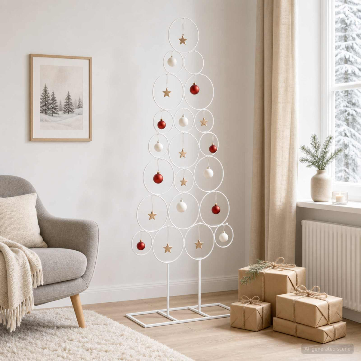 Metalinis Kalėdų medis KUOPIO 125 cm Plienas Balta