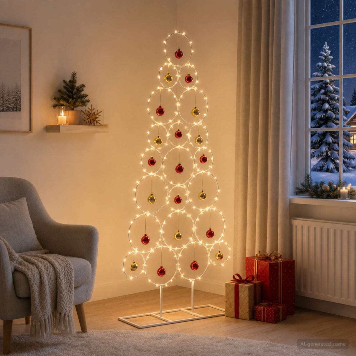 Metalinis Kalėdų medis KUOPIO 125 cm Plienas Balta