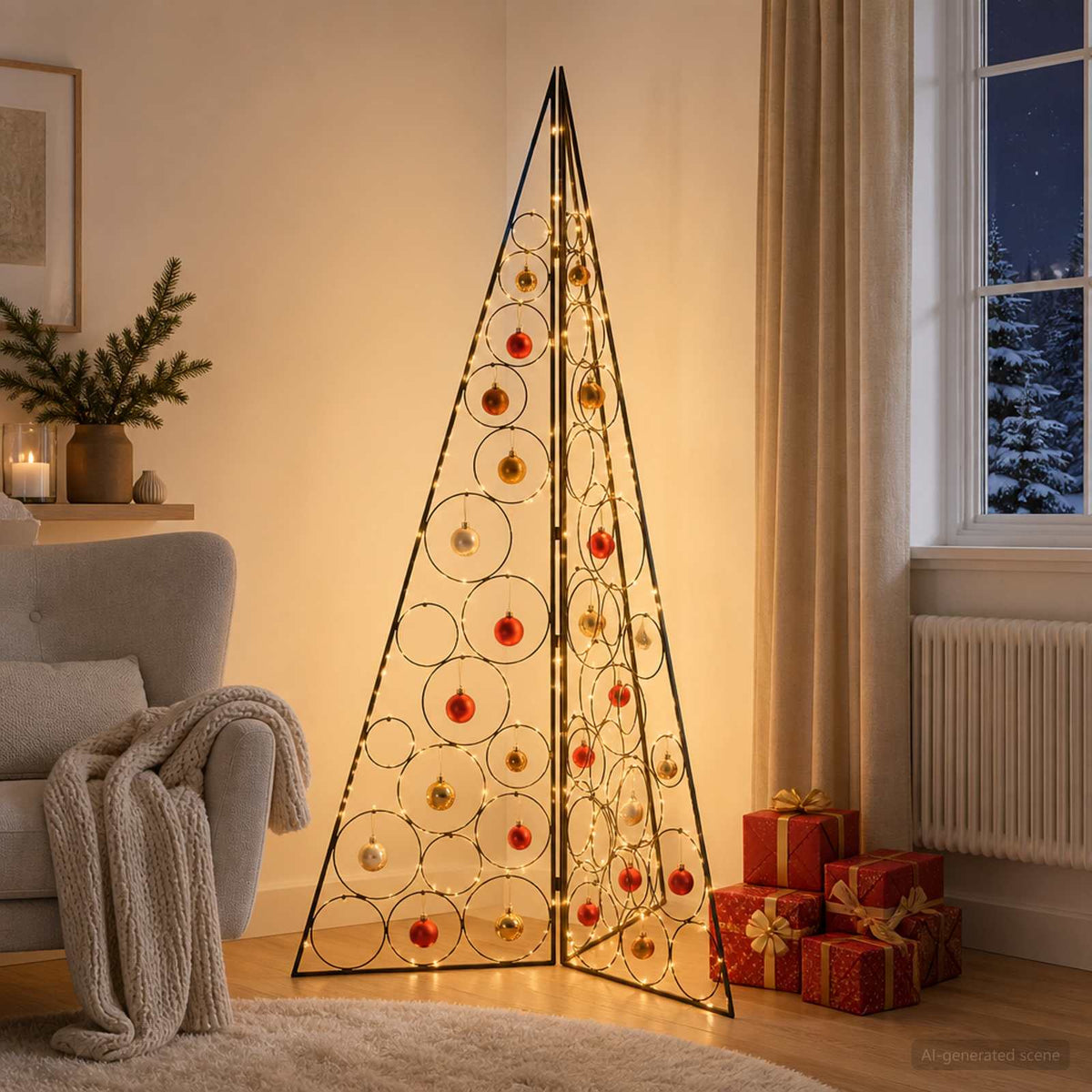 Metalinis Kalėdų medis KUOPIO 140 cm Plienas Juoda