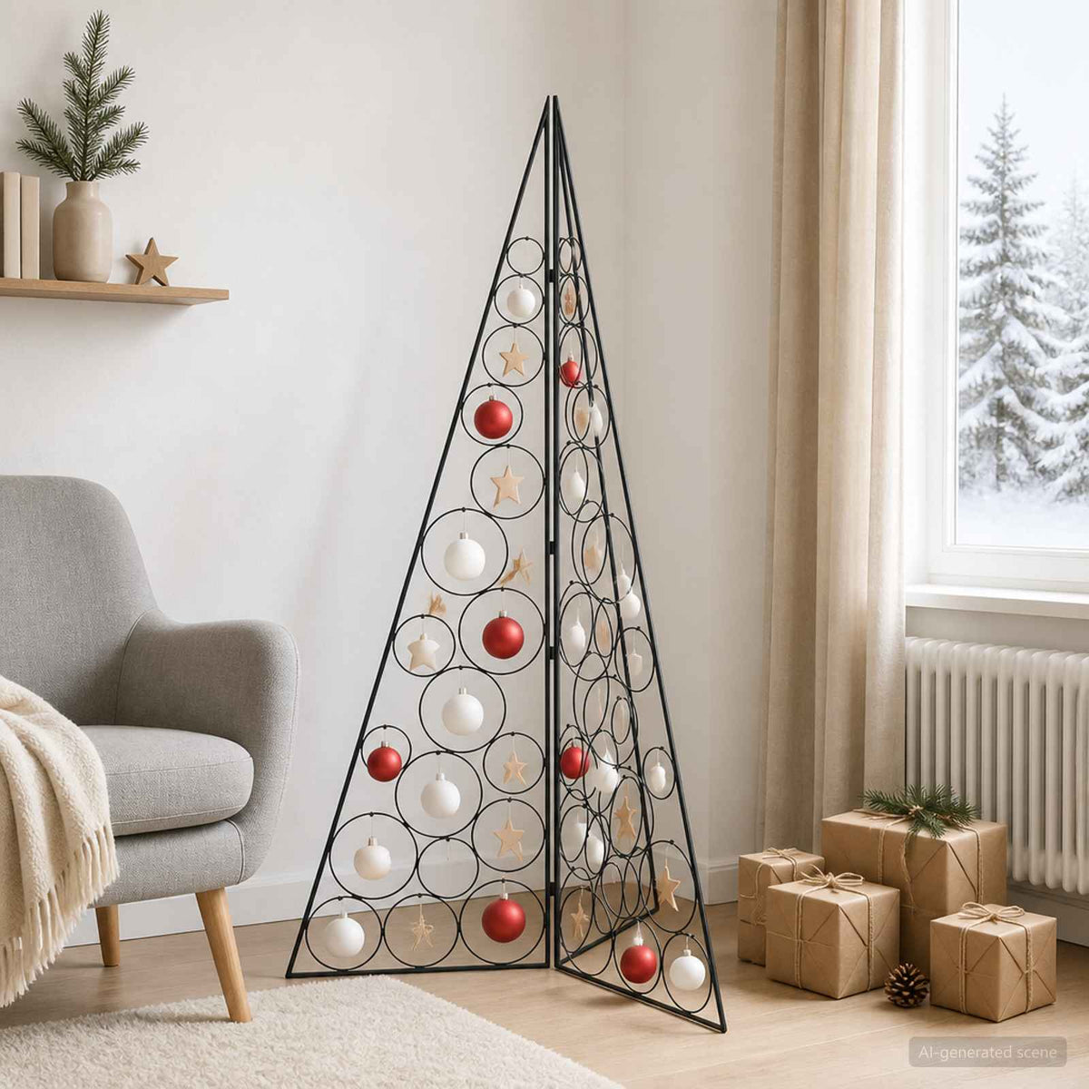 Metalinis Kalėdų medis KUOPIO 140 cm Plienas Juoda
