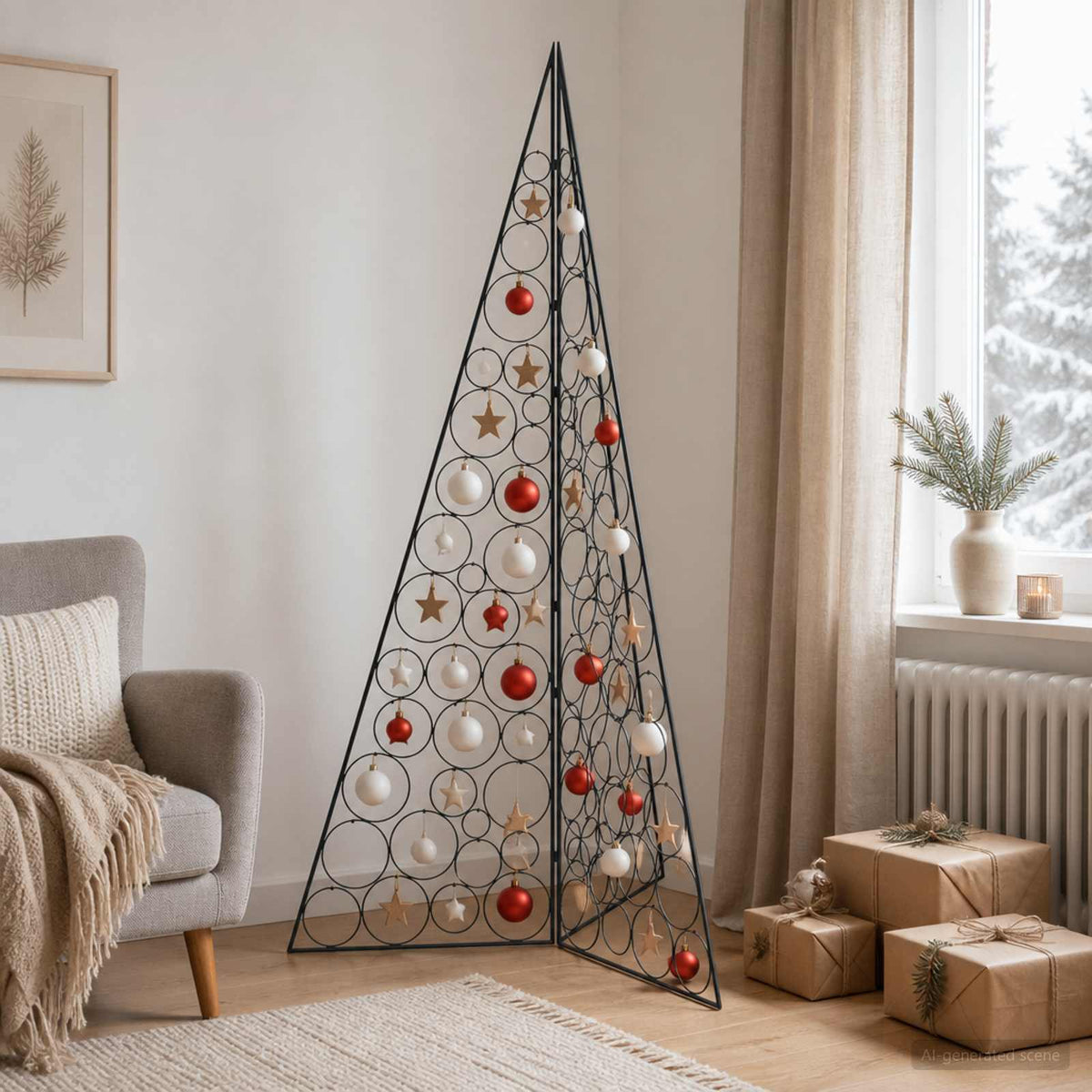 Metalinis Kalėdų medis KUOPIO 180 cm Plienas Juoda