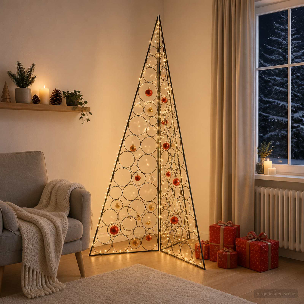 Metalinis Kalėdų medis KUOPIO 180 cm Plienas Juoda
