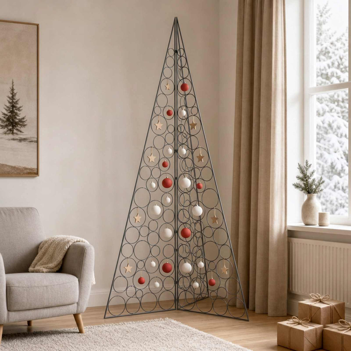 Metalinis Kalėdų medis KUOPIO 210 cm Plienas Juoda