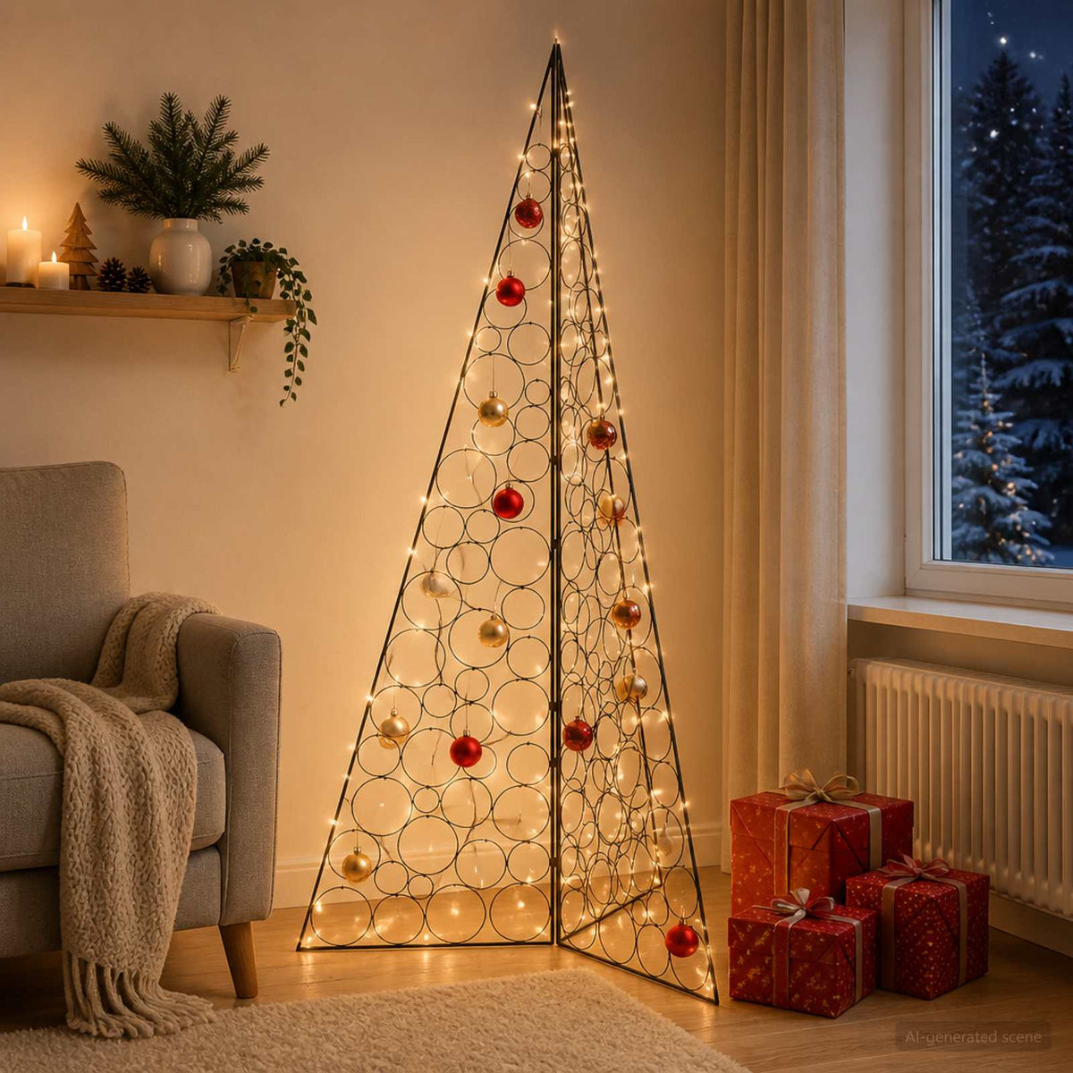 Metalinis Kalėdų medis KUOPIO 210 cm Plienas Juoda