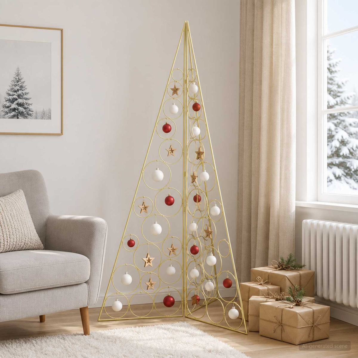 Metalinis Kalėdų medis KUOPIO 140 cm Plienas Auksinė