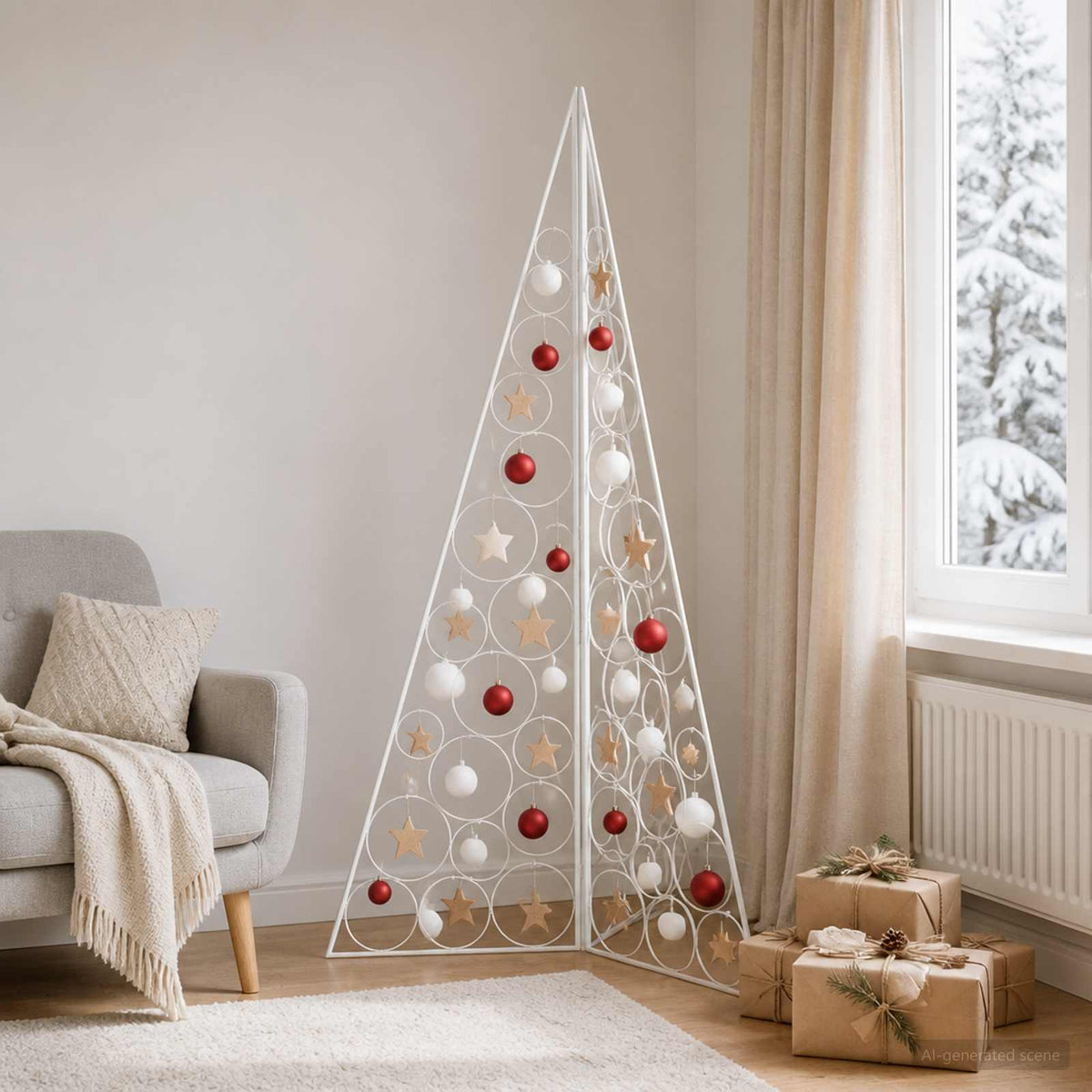 Metalinis Kalėdų medis KUOPIO 140 cm Plienas Balta