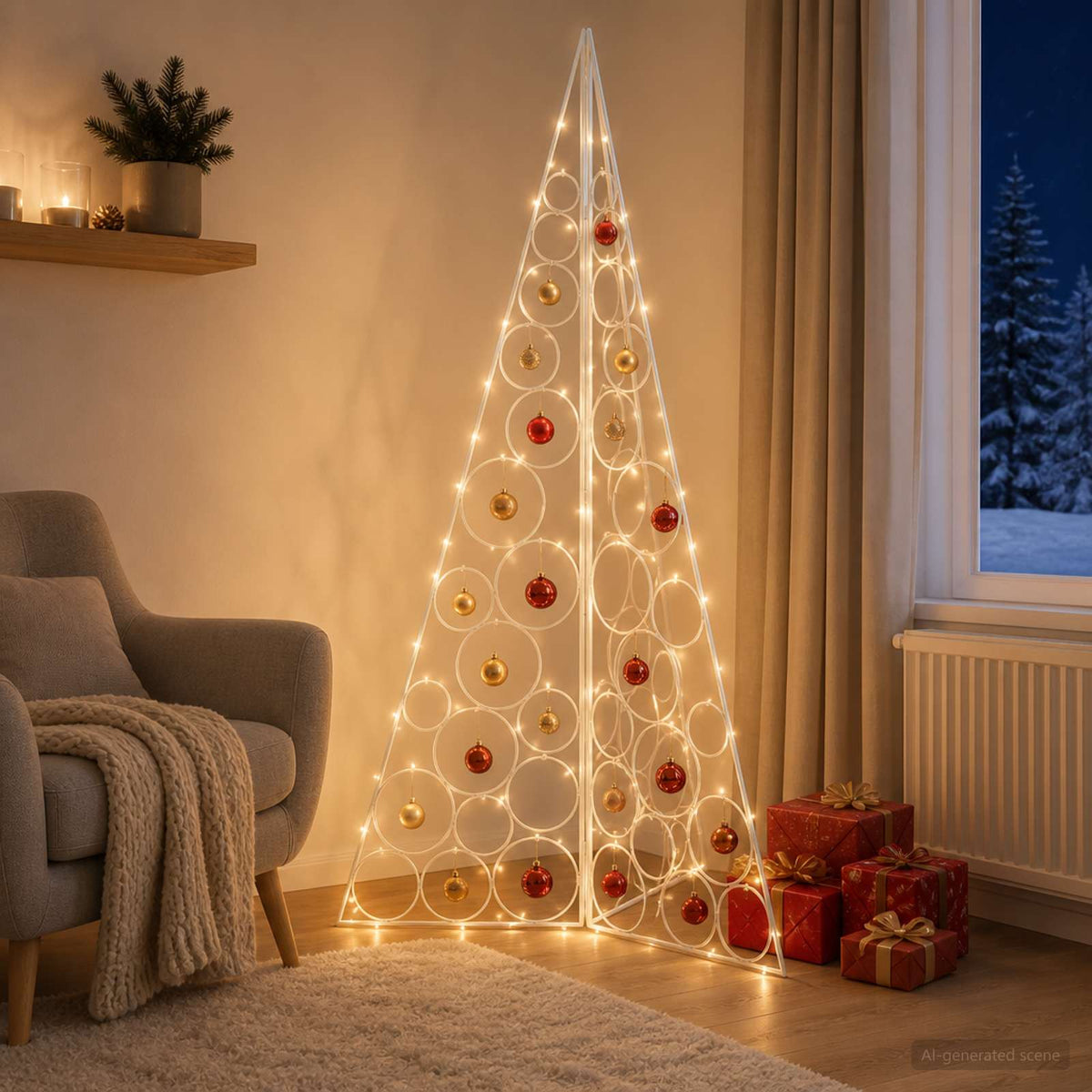 Metalinis Kalėdų medis KUOPIO 140 cm Plienas Balta