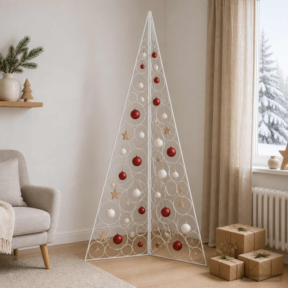 Metalinis Kalėdų medis KUOPIO 180 cm Plienas Balta