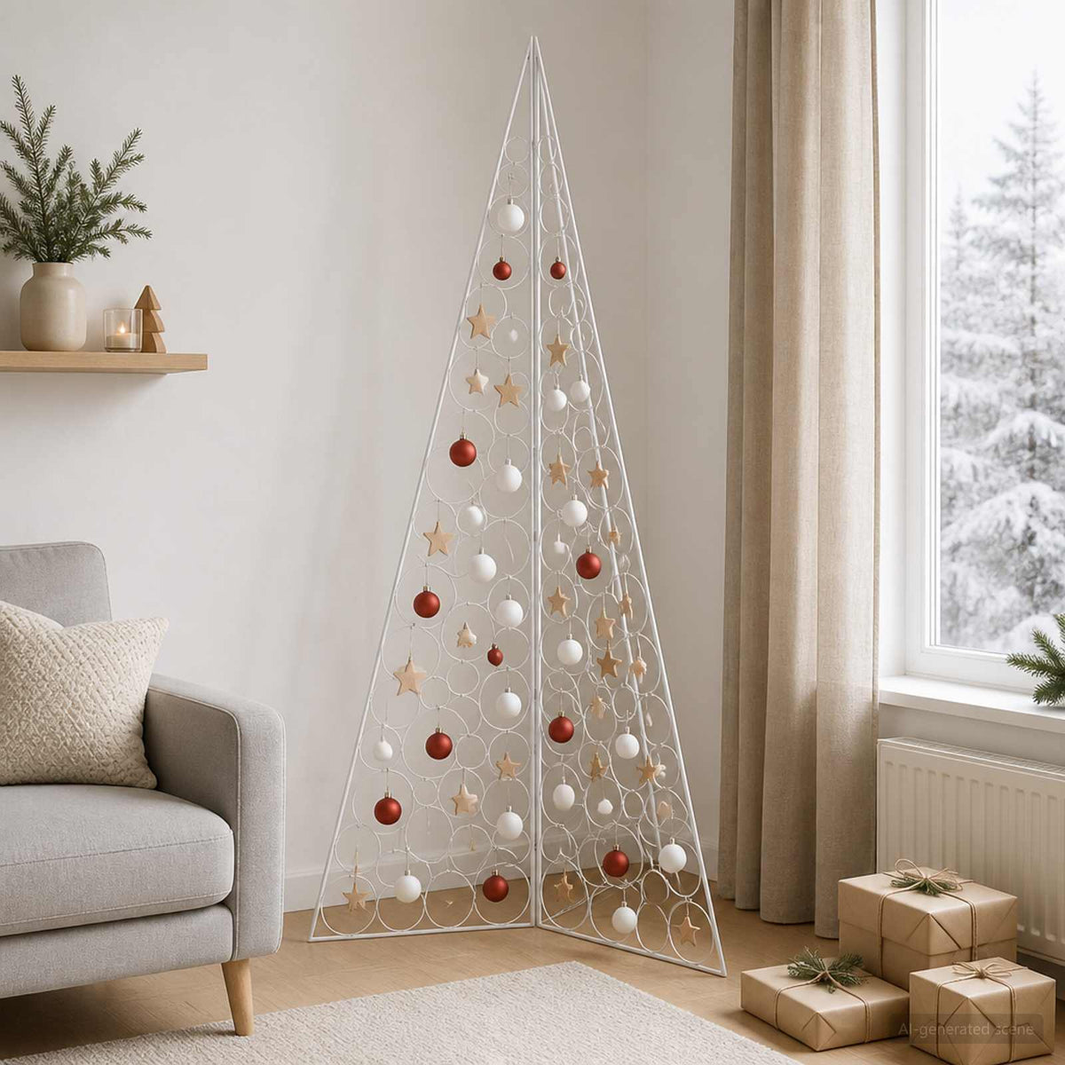 Metalinis Kalėdų medis KUOPIO 210 cm Plienas Balta