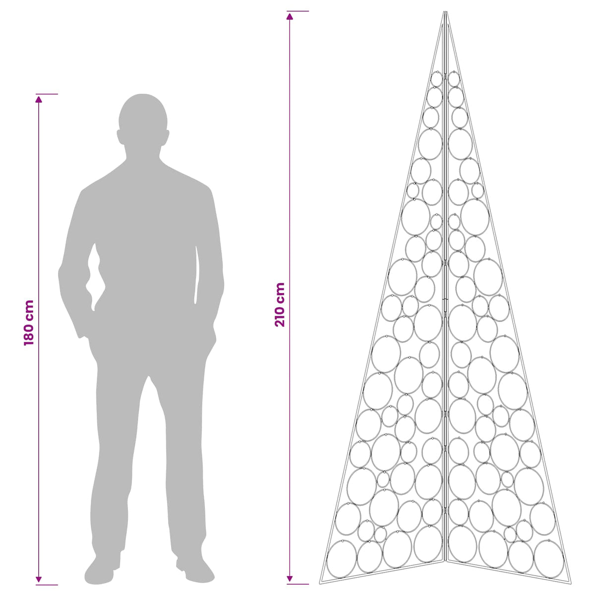 Metalinis Kalėdų medis KUOPIO 210 cm Plienas Balta