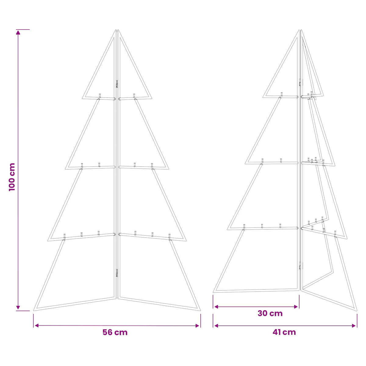 Metalinis Kalėdų medis KUOPIO 100 cm Plienas Juoda