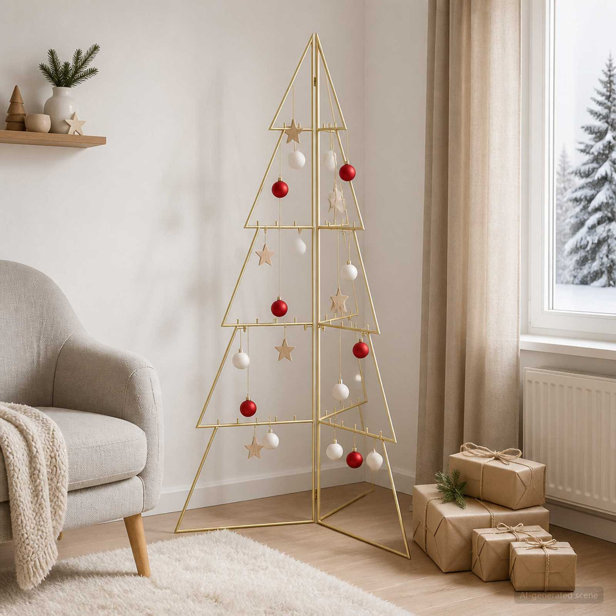 Metalinis Kalėdų medis KUOPIO 140 cm Plienas Auksinė
