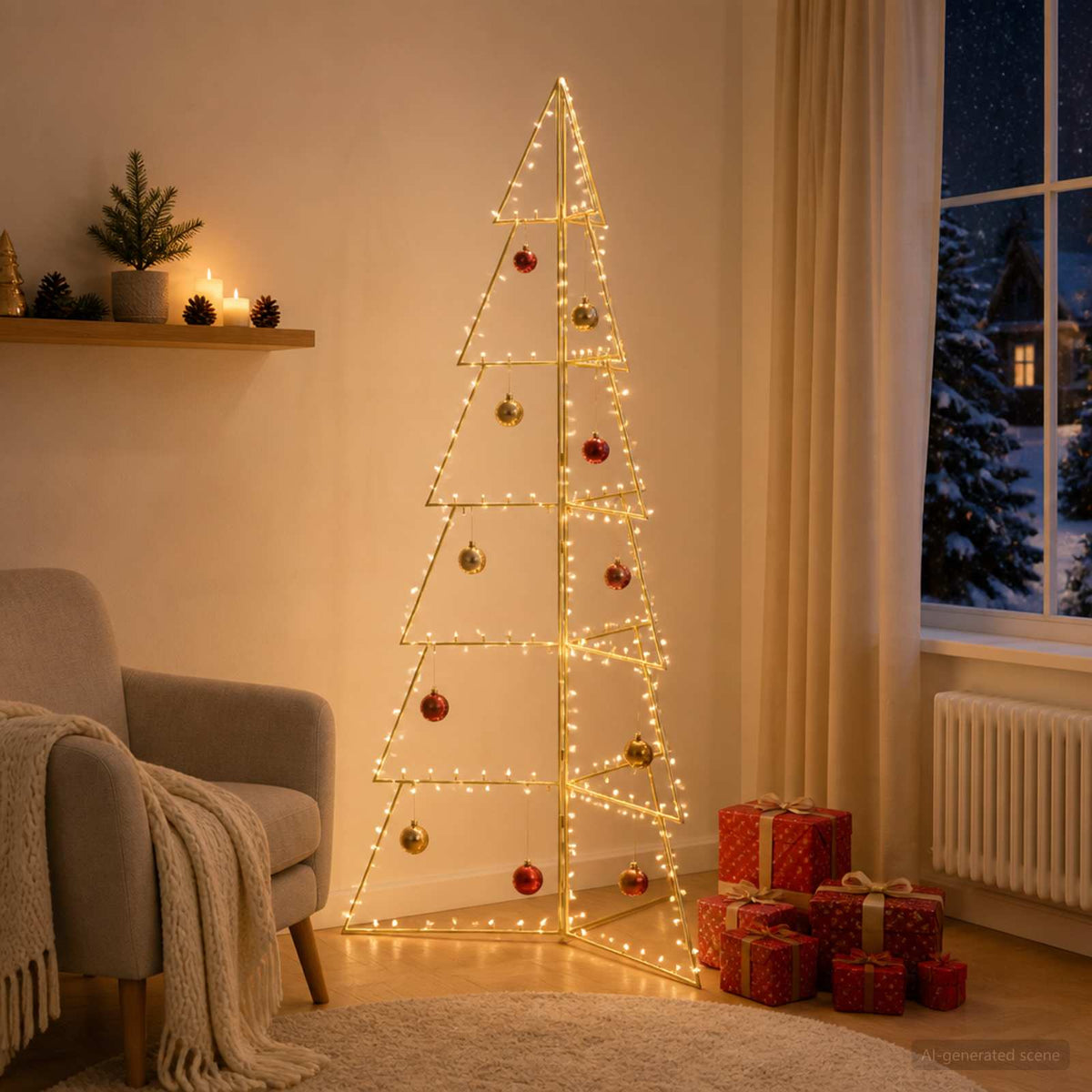 Metalinis Kalėdų medis KUOPIO 210 cm Plienas Auksinė