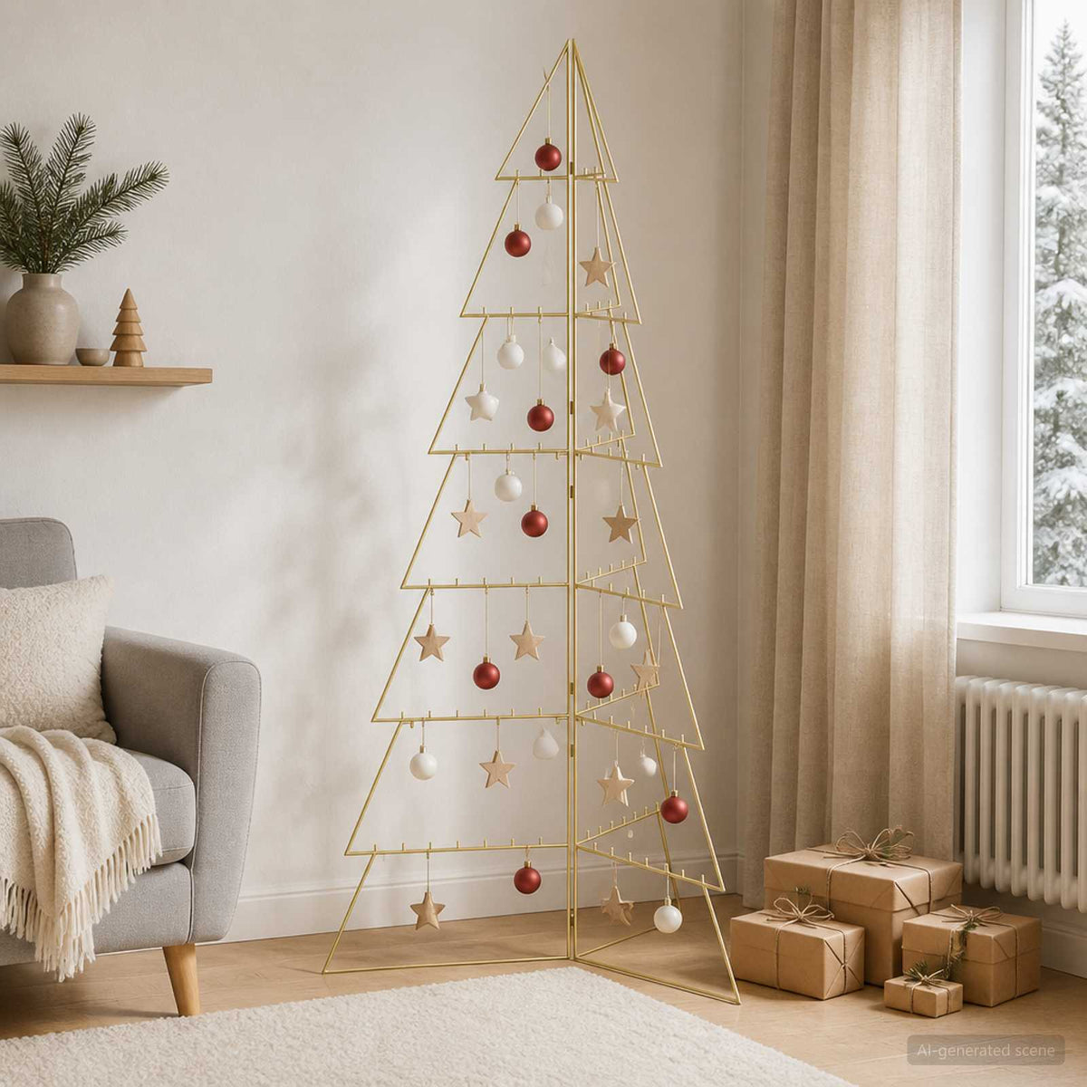 Metalinis Kalėdų medis KUOPIO 210 cm Plienas Auksinė