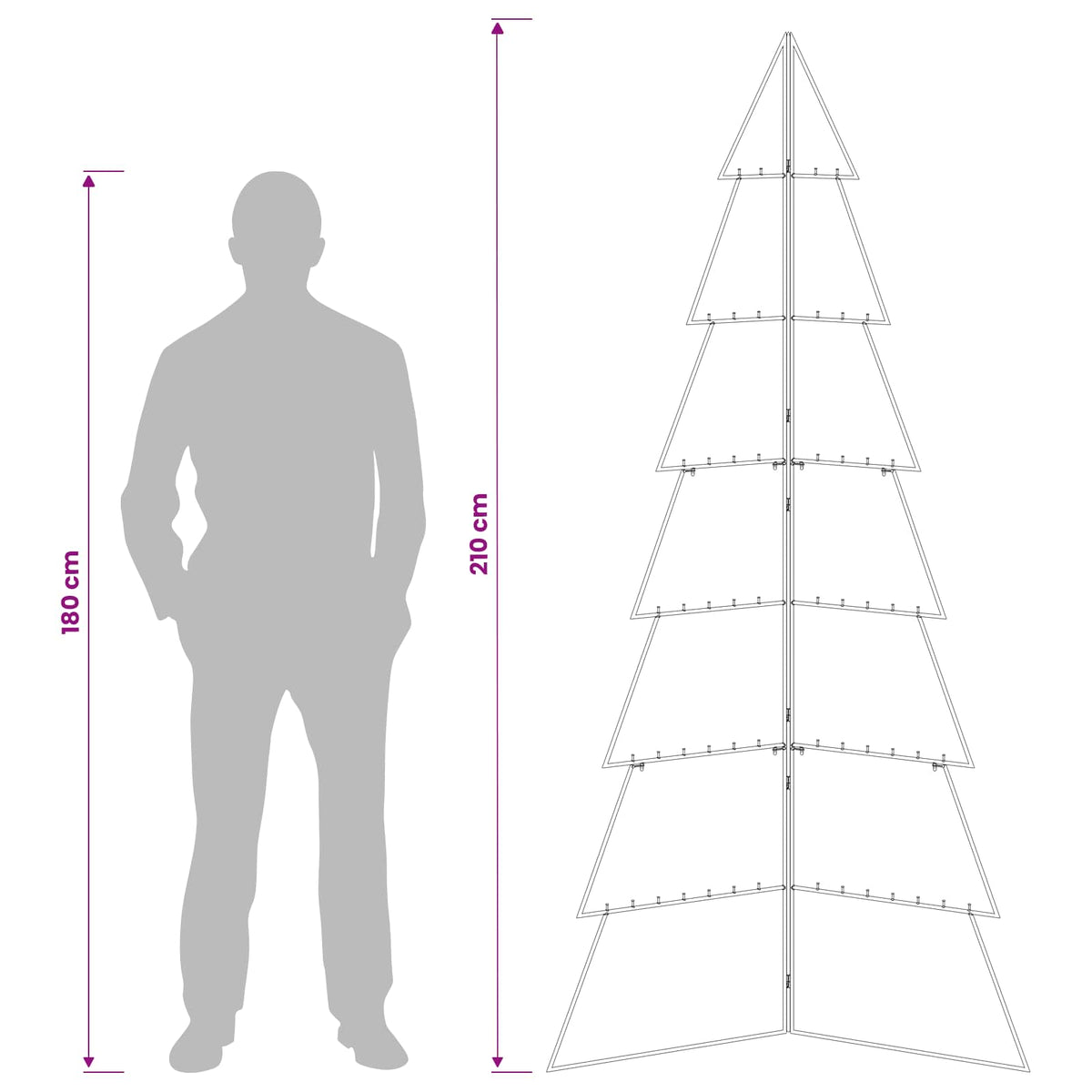 Metalinis Kalėdų medis KUOPIO 210 cm Plienas Auksinė
