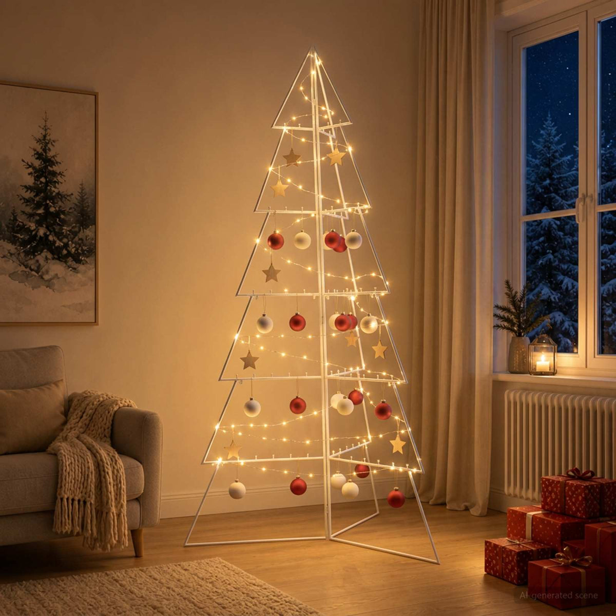 Metalinis Kalėdų medis KUOPIO 180 cm Plienas Balta