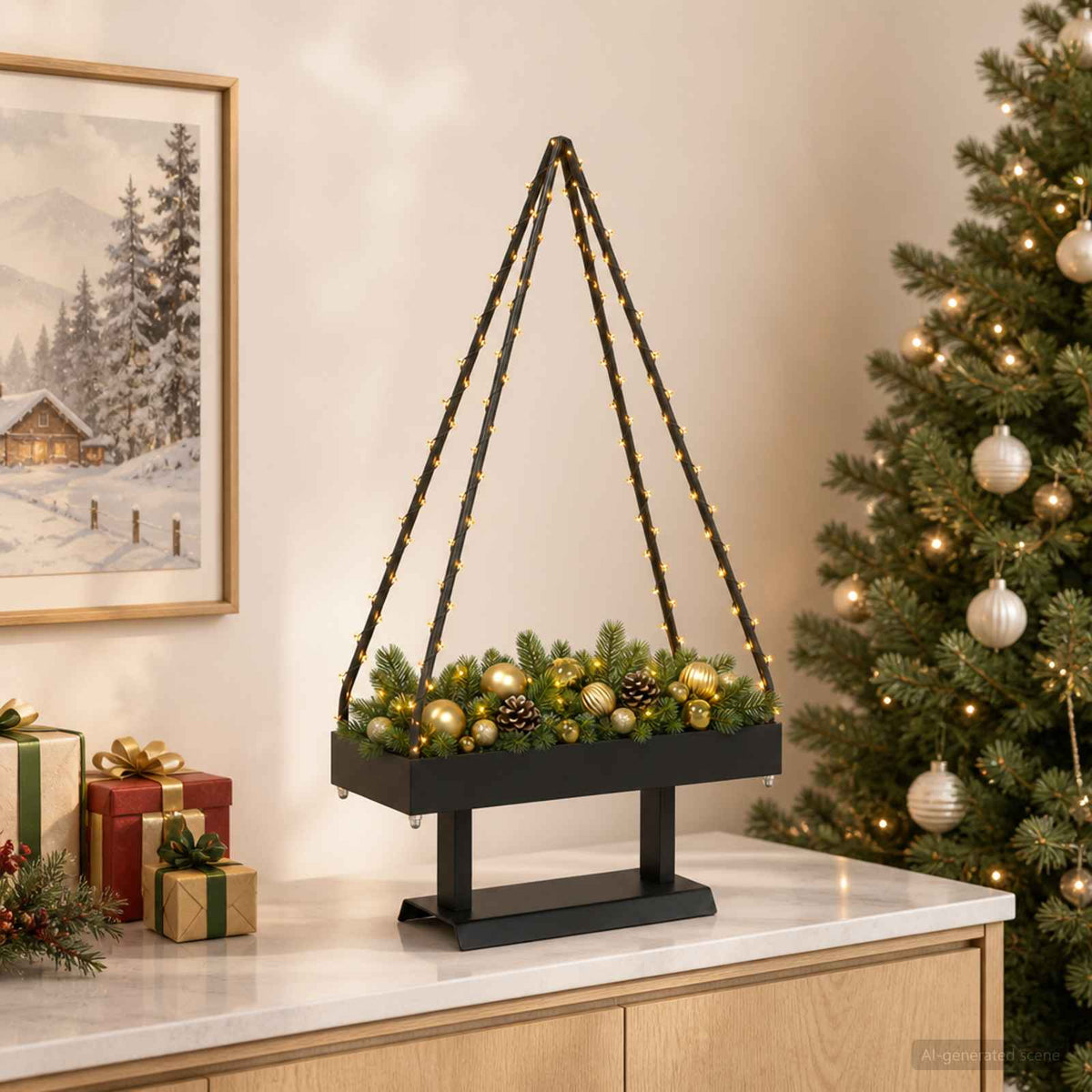 Metalinis Kalėdų medis KUOPIO 60 cm Plienas Juoda