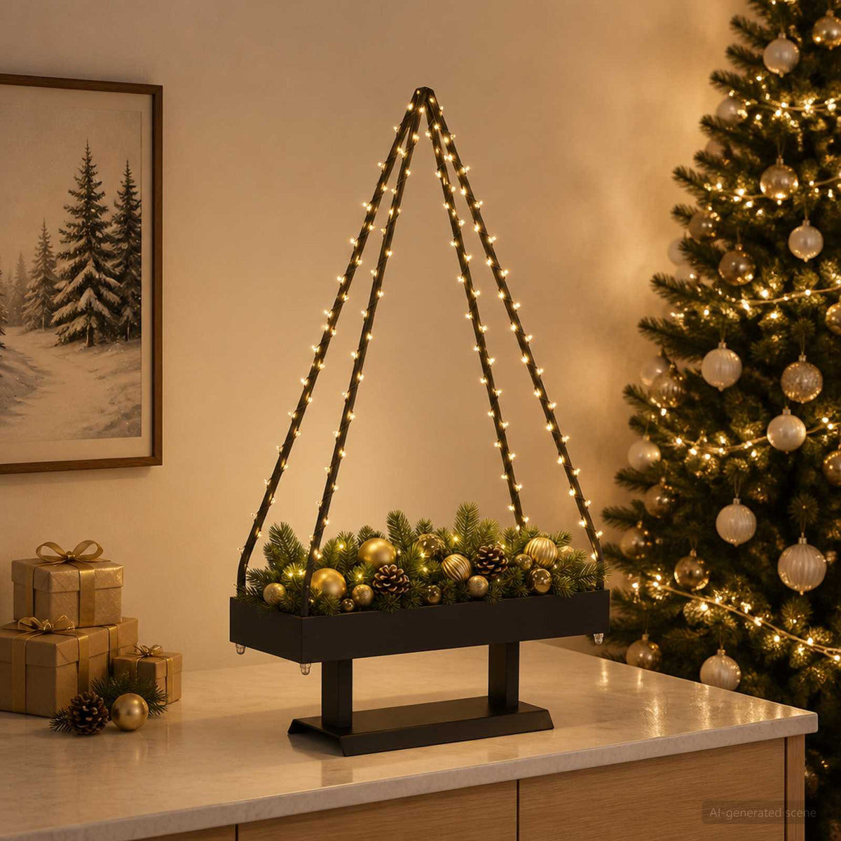 Metalinis Kalėdų medis KUOPIO 60 cm Plienas Juoda