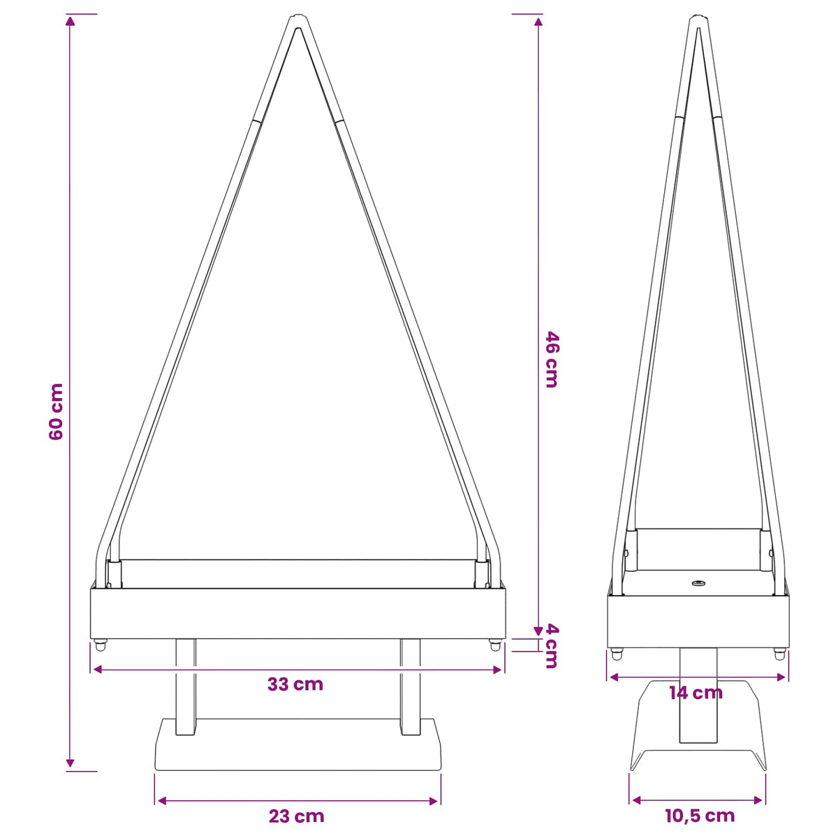 Metalinis Kalėdų medis KUOPIO 60 cm Plienas Juoda