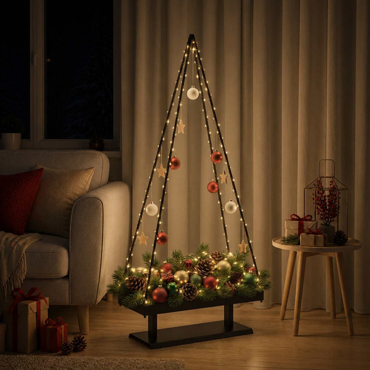 Metalinis Kalėdų medis KUOPIO 125 cm Plienas Juoda