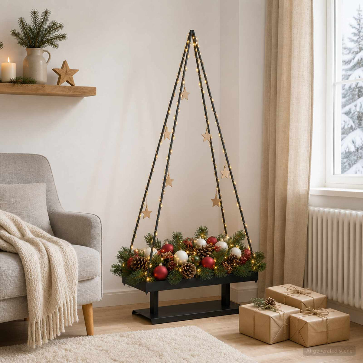 Metalinis Kalėdų medis KUOPIO 150 cm Plienas Juoda
