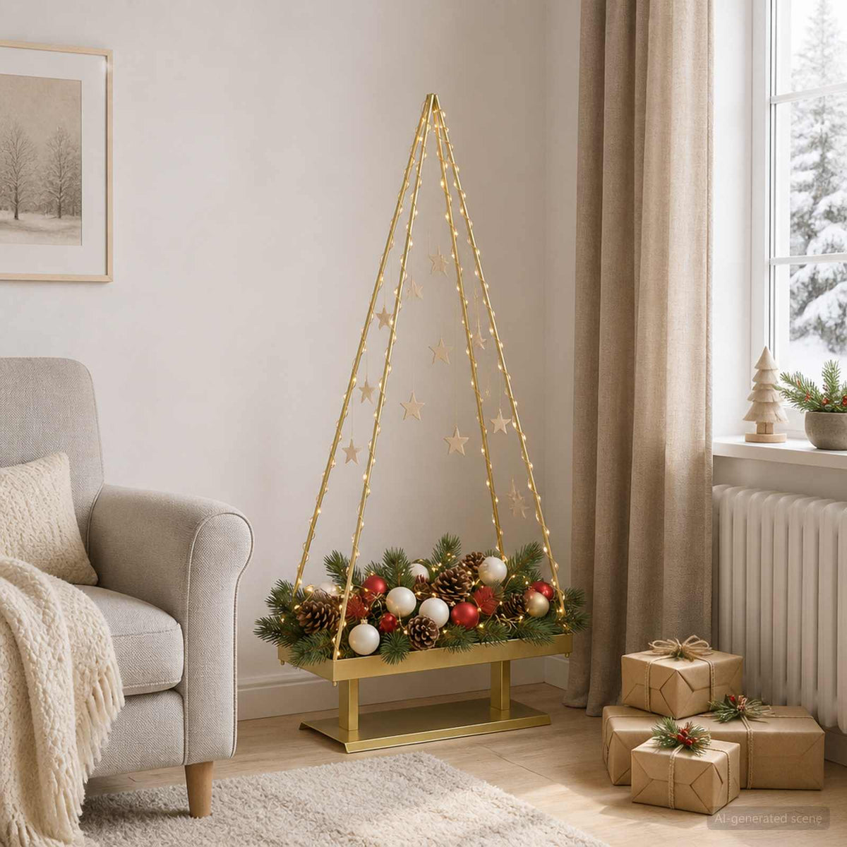 Metalinis Kalėdų medis KUOPIO 150 cm Plienas Auksinė