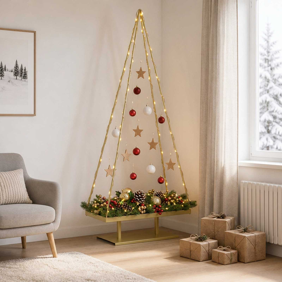 Metalinis Kalėdų medis KUOPIO 180 cm Plienas Auksinė