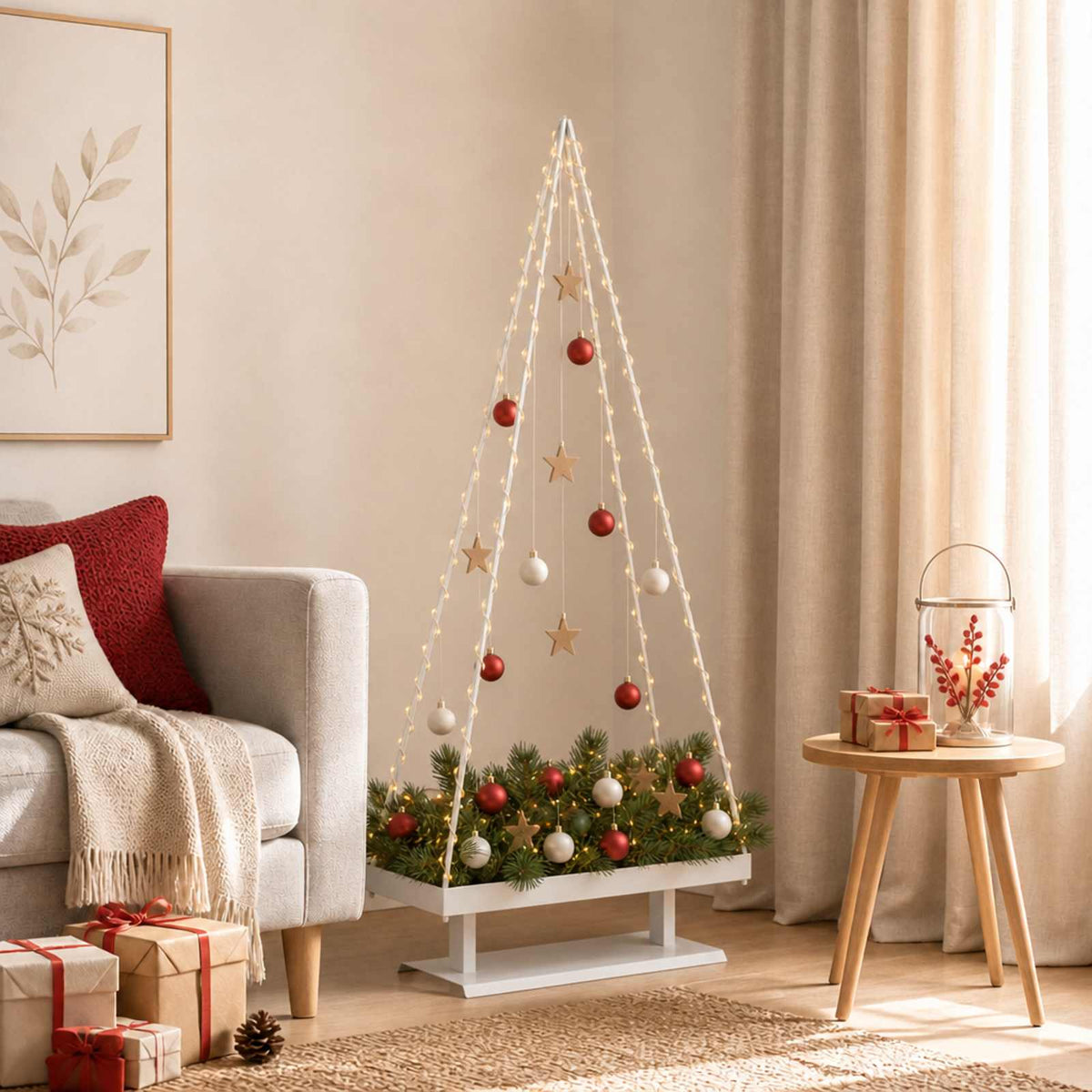 Metalinis Kalėdų medis KUOPIO 125 cm Plienas Balta