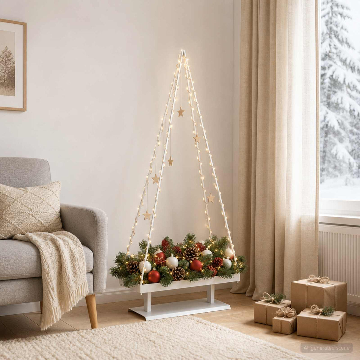 Metalinis Kalėdų medis KUOPIO 150 cm Plienas Balta
