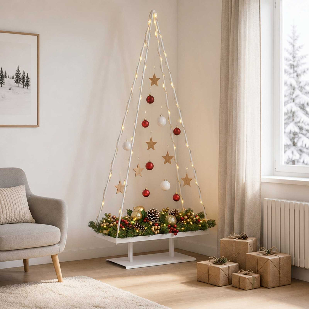 Metalinis Kalėdų medis KUOPIO 180 cm Plienas Balta